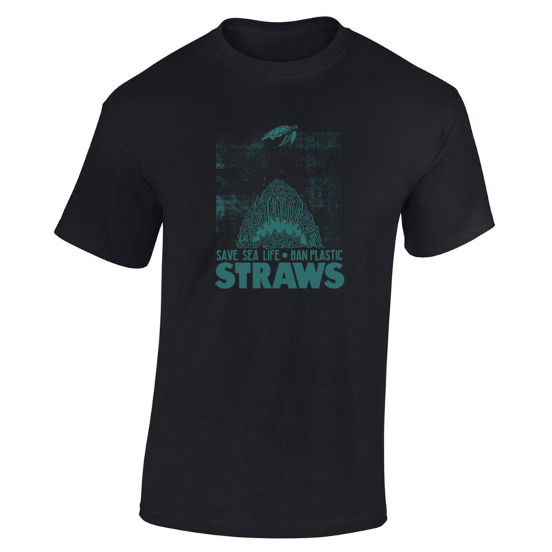 Save Sea Life Ban Plastic Straws Men's T-Shirt