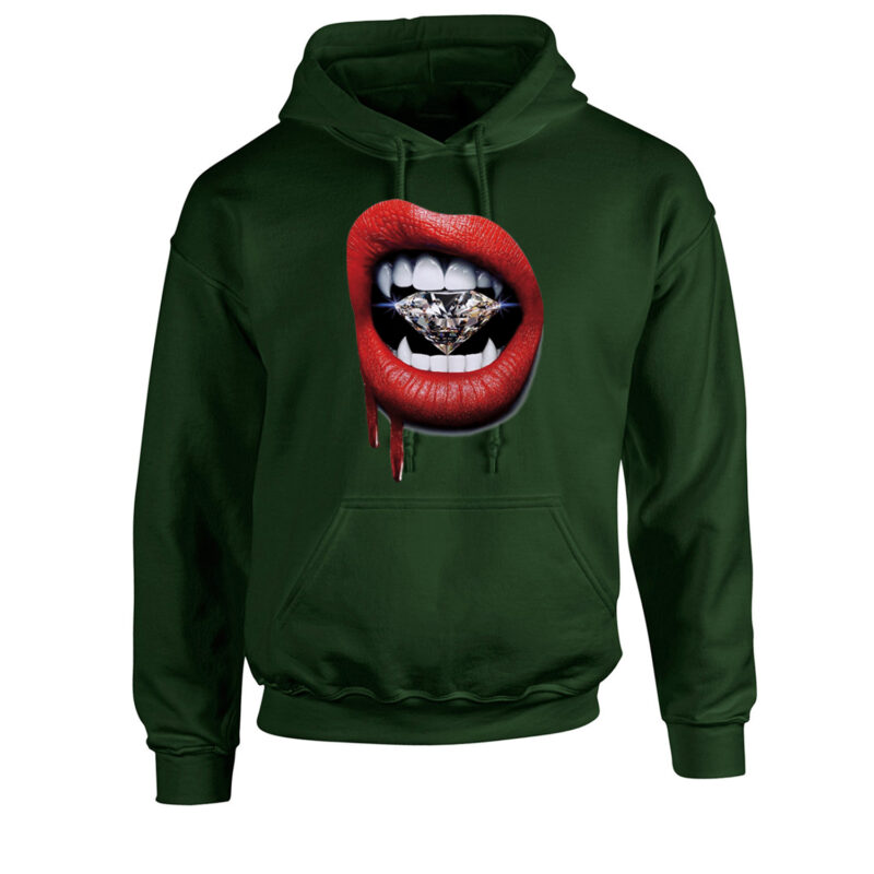 Lips Diamond Vampire Unisex Hoodie - Image 4