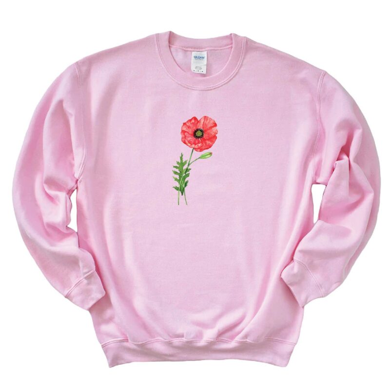 Poppy Flower Unisex Crew Neck Sweatshirt