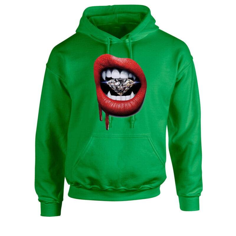 Lips Diamond Vampire Unisex Hoodie - Image 5