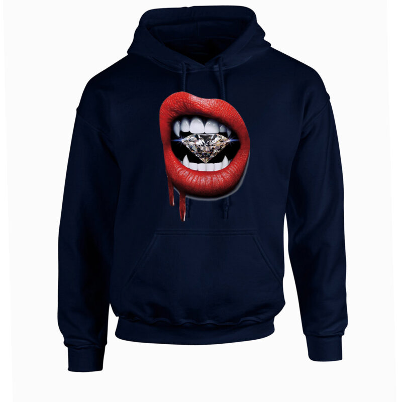 Lips Diamond Vampire Unisex Hoodie - Image 7