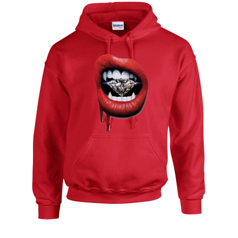 Lips Diamond Vampire Unisex Hoodie - Image 8