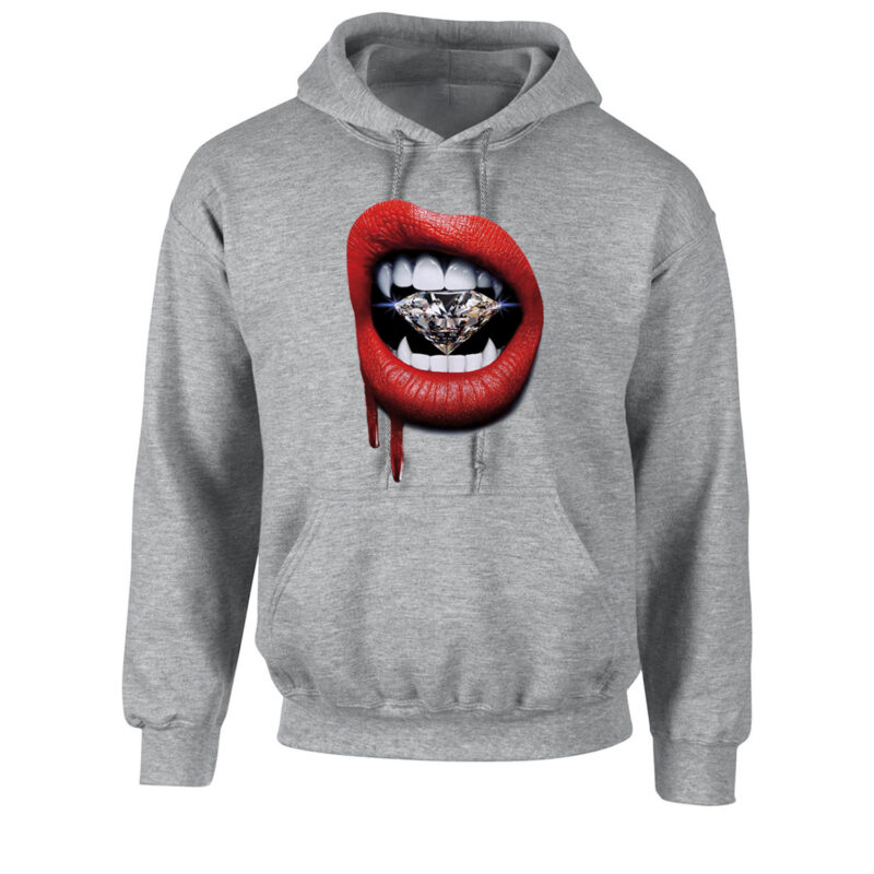 Lips Diamond Vampire Unisex Hoodie - Image 9