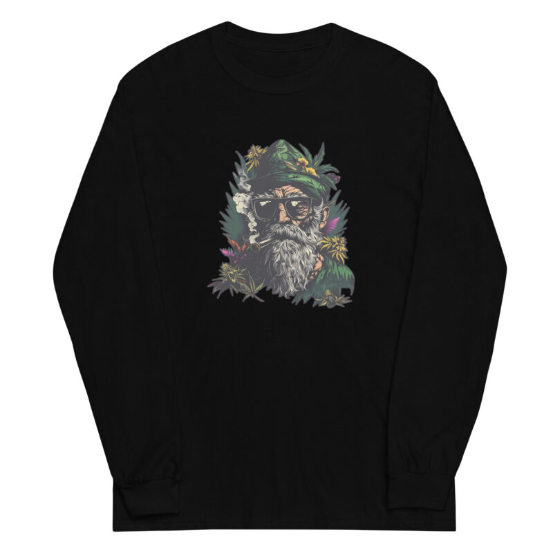 Hippie Bearded Man Men’s Long Sleeve Shirt - Image 2