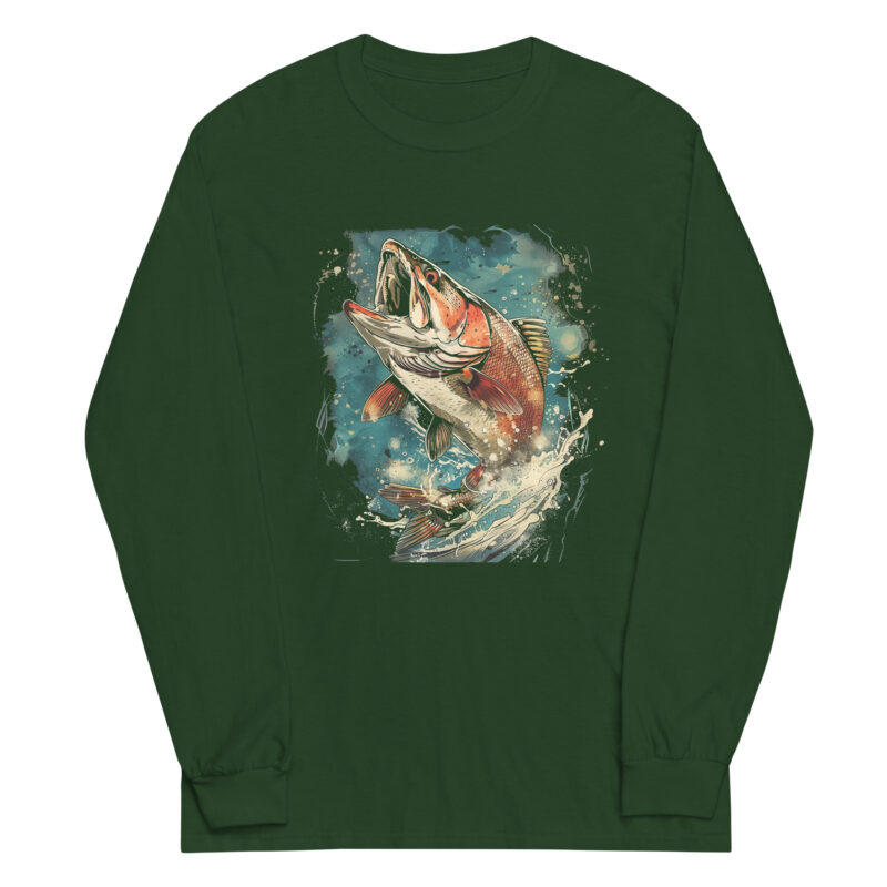 Jumping Salmon Long Sleeve Tee - Image 4