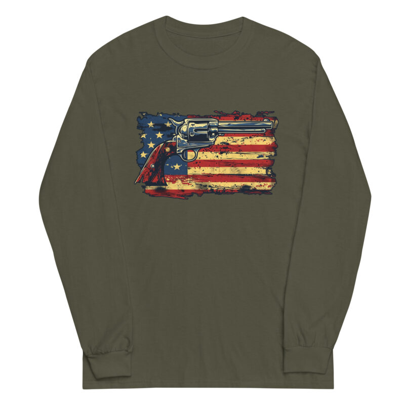 American Flag and Revolver Long Sleeve Tee - Image 7