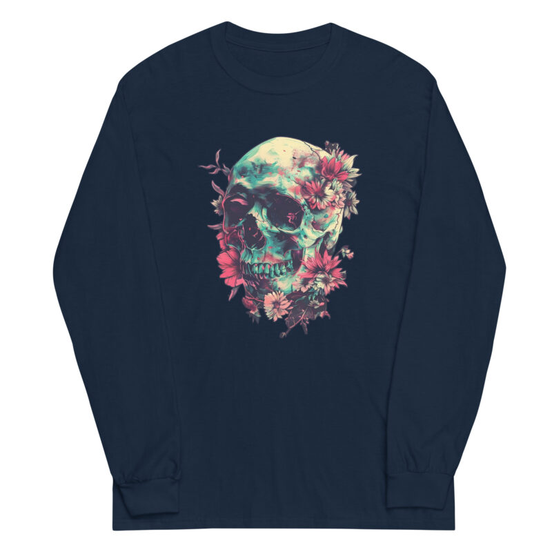 Floral Skull Long Sleeve Tee - Image 2