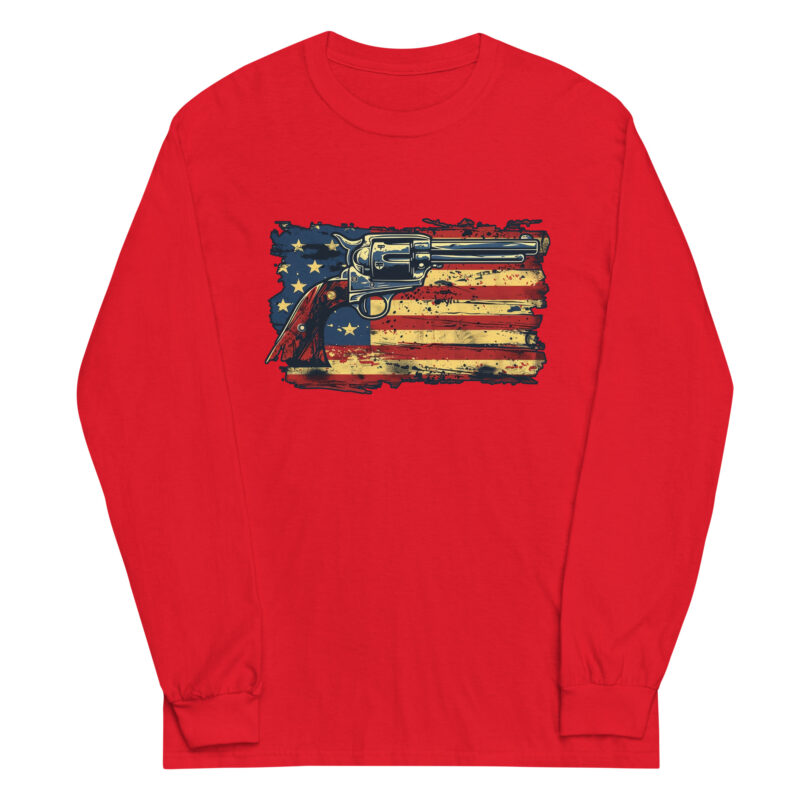 American Flag and Revolver Long Sleeve Tee - Image 5