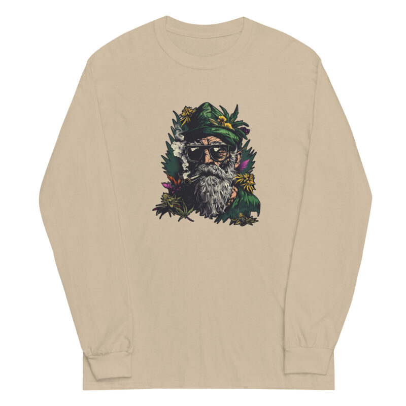 Hippie Bearded Man Men’s Long Sleeve Shirt - Image 4