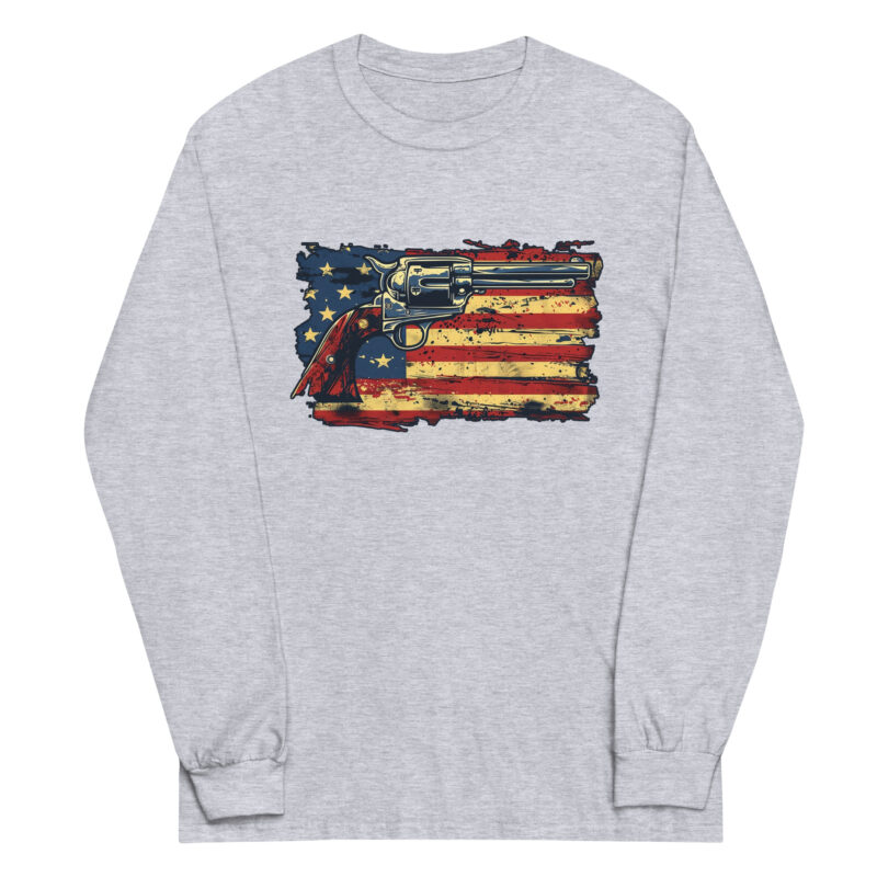 American Flag and Revolver Long Sleeve Tee - Image 9