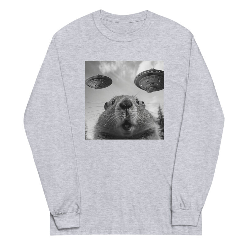 Funny UFO-Beaver Long-Sleeve Tee - Image 2