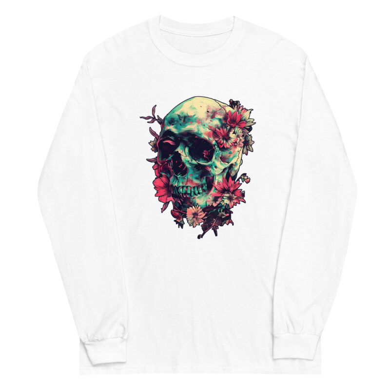 Floral Skull Long Sleeve Tee - Image 6