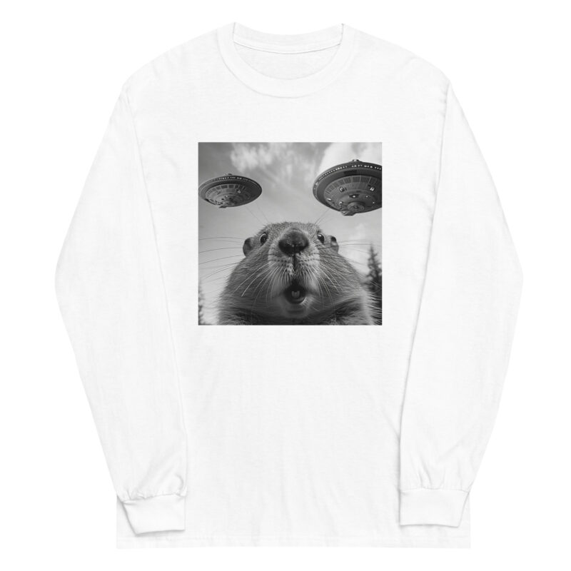 Funny UFO-Beaver Long-Sleeve Tee - Image 3