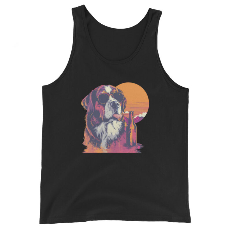 Saint Bernard Sunset Men's Tank Top - Image 2