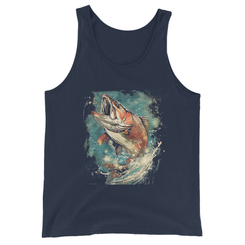 Jumping Salmon Men's Tank Top - Image 3