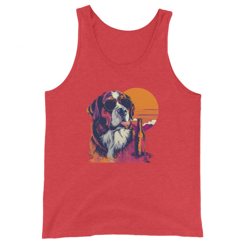 Saint Bernard Sunset Men's Tank Top - Image 4