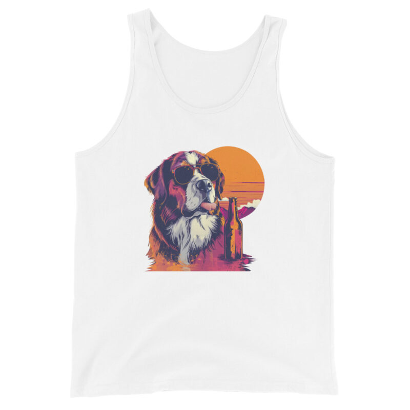 Saint Bernard Sunset Men's Tank Top - Image 6