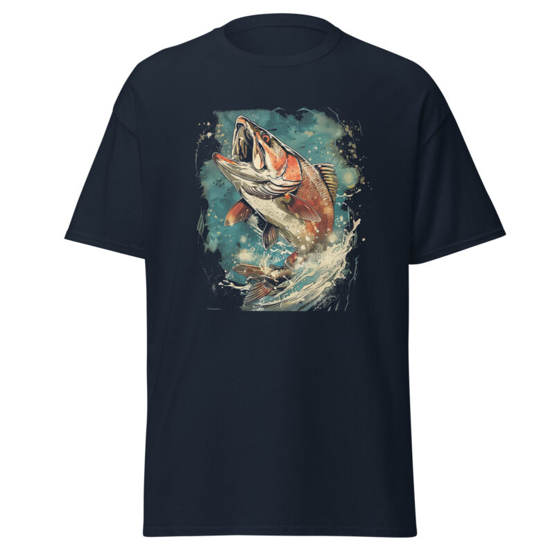 Jumping Salmon Men's T-Shirt - Image 4