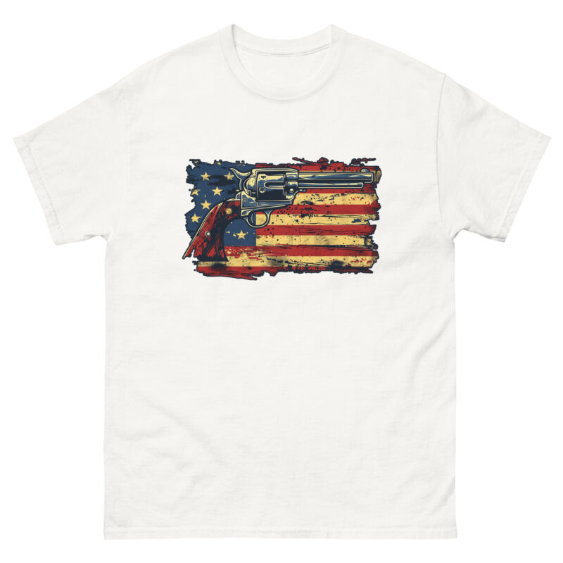 American Flag and Revolver Men's T-Shirt - Image 10