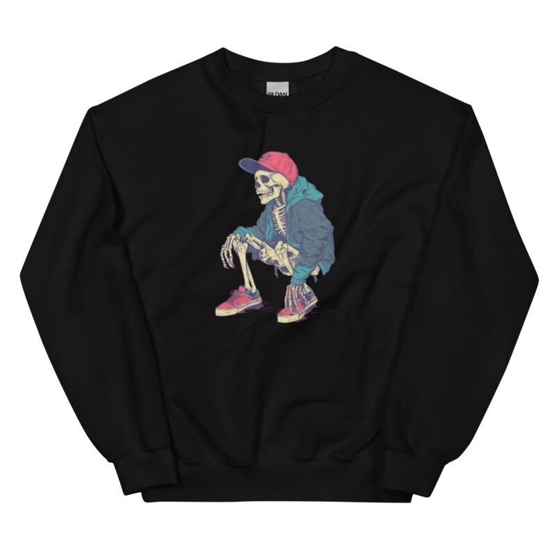 Street Style Skeleton Graphic Sweatshirt – Bold and Warm