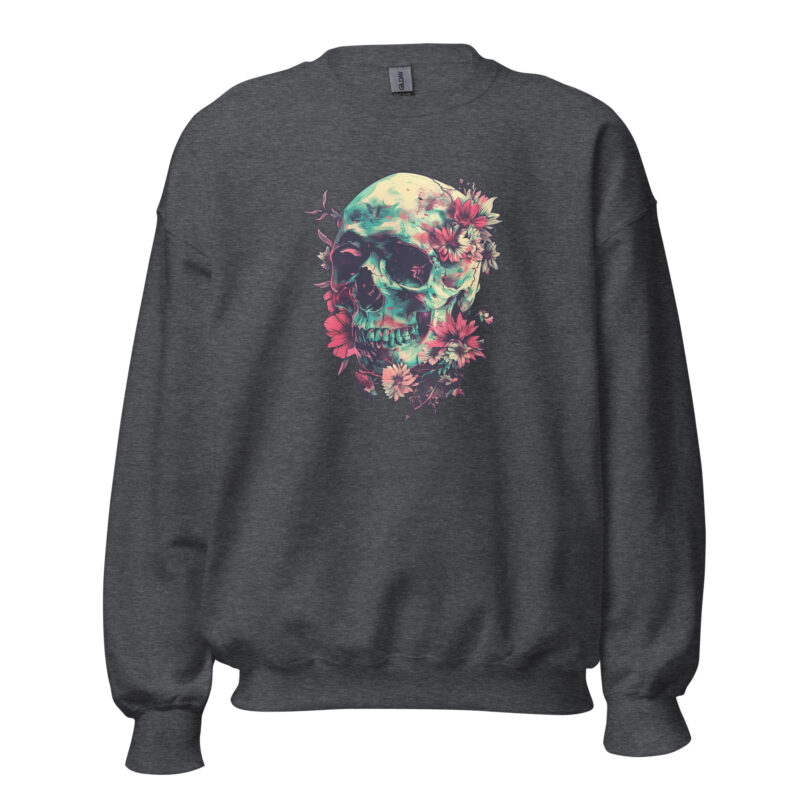 Floral Skull Unisex Sweatshirt - Image 7