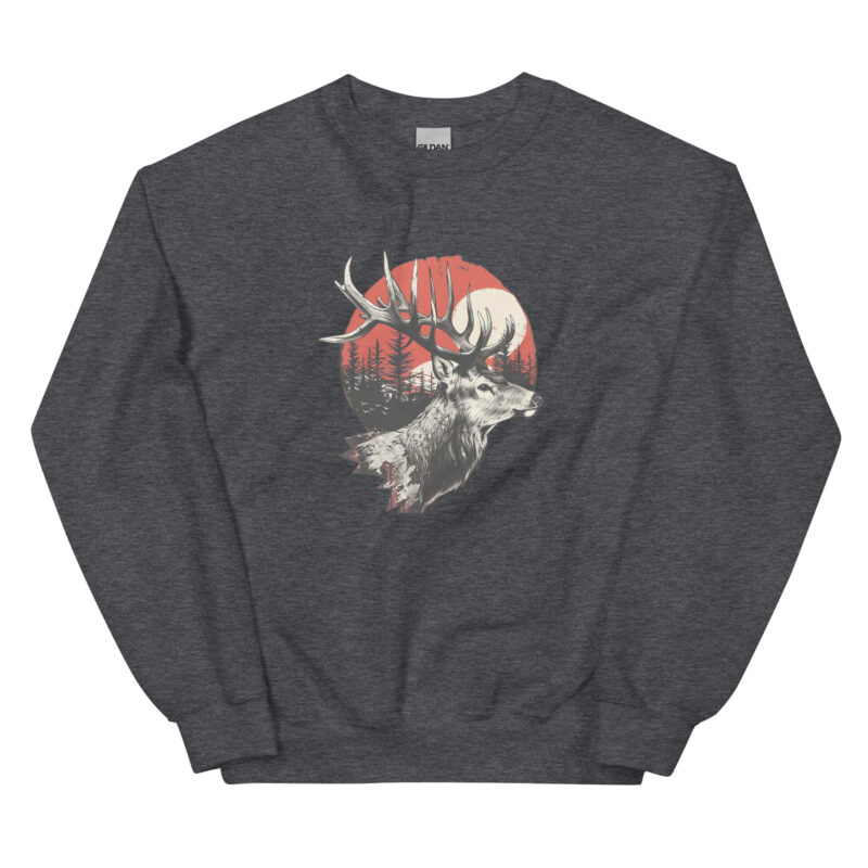 Majestic Deer and Sunset Unisex Sweatshirt - Image 4