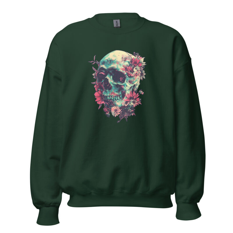 Floral Skull Unisex Sweatshirt - Image 6