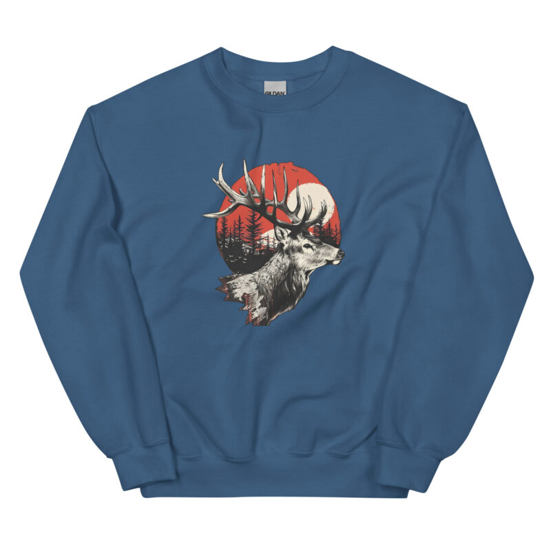 Majestic Deer and Sunset Unisex Sweatshirt - Image 5