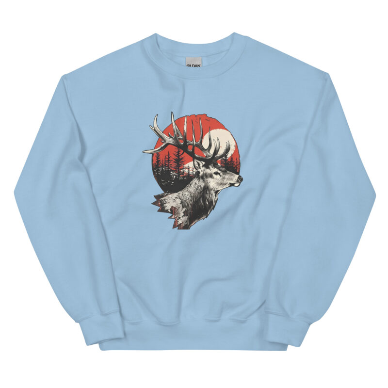 Majestic Deer and Sunset Unisex Sweatshirt - Image 6