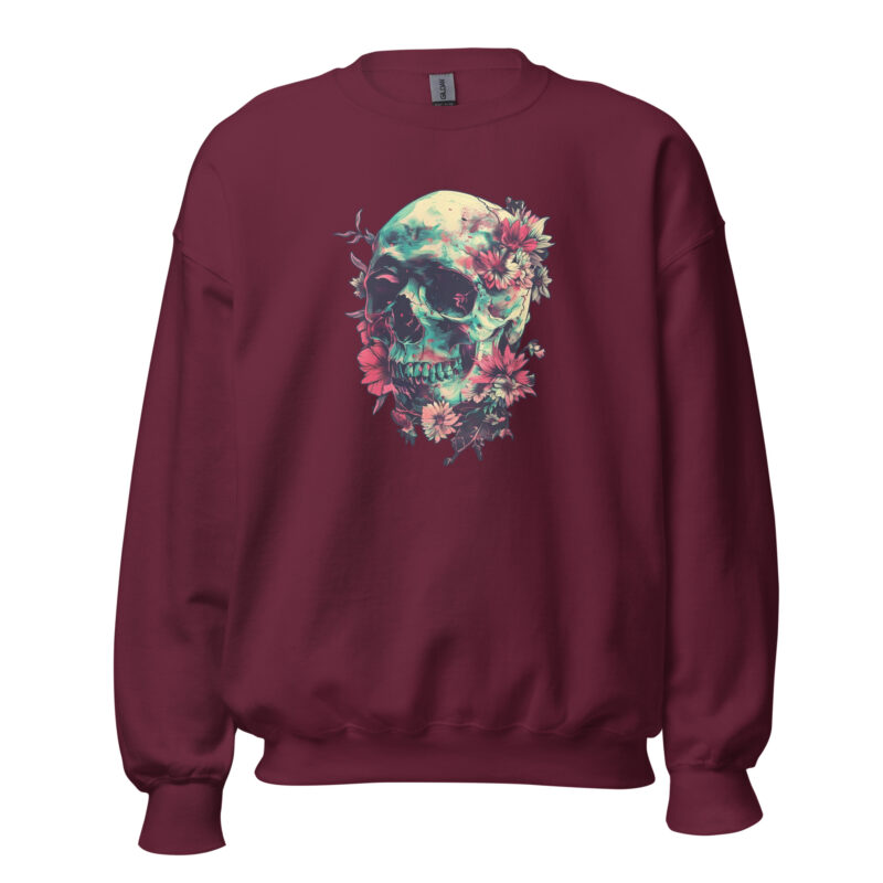 Floral Skull Unisex Sweatshirt - Image 5