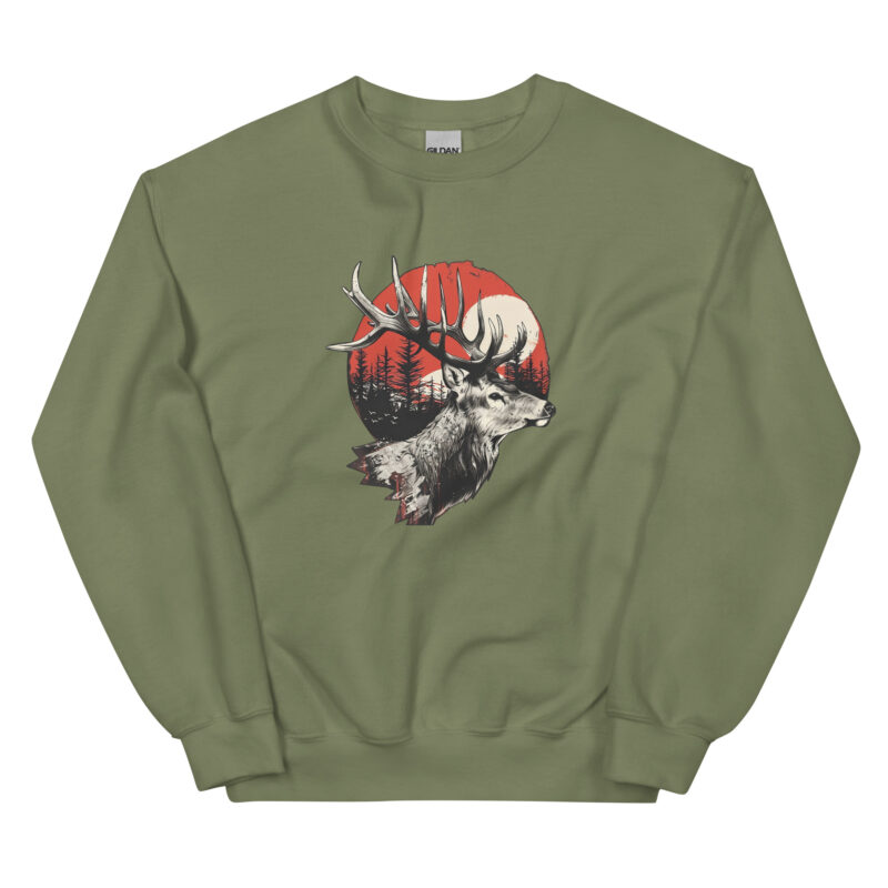 Majestic Deer and Sunset Unisex Sweatshirt