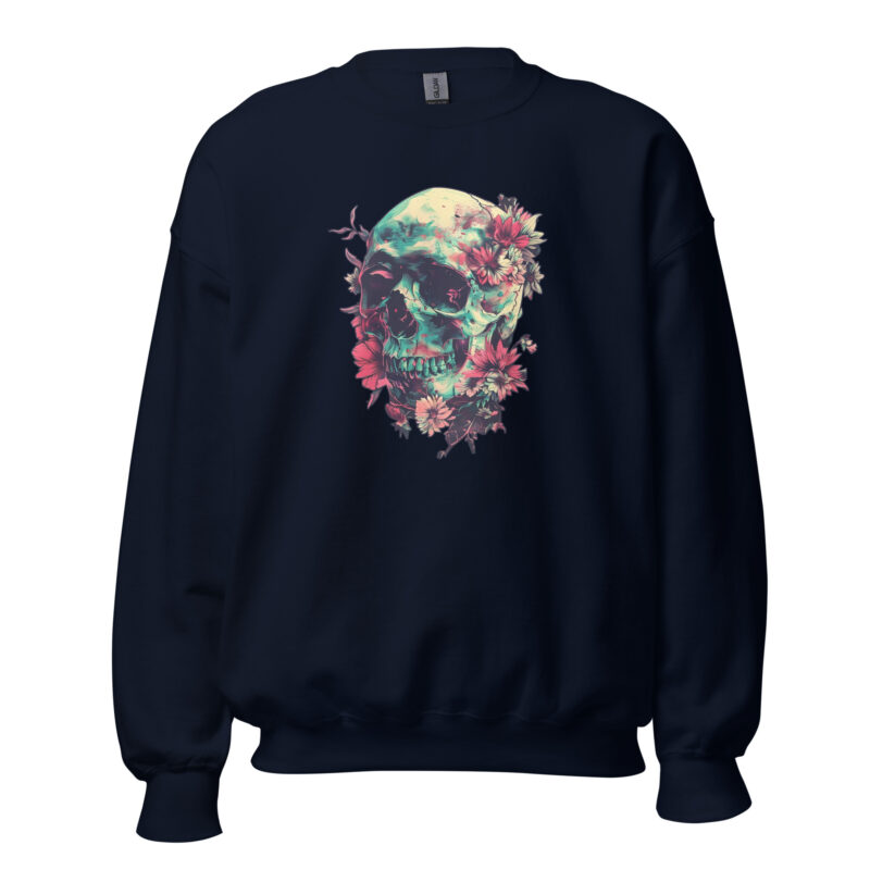 Floral Skull Unisex Sweatshirt - Image 3