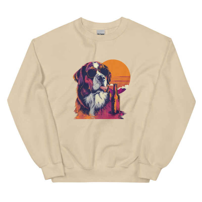 Saint Bernard Sunset Unisex Sweatshirt - Image 4