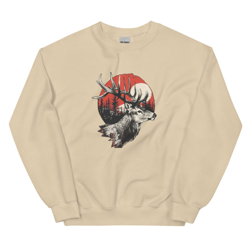 Majestic Deer and Sunset Unisex Sweatshirt - Image 8