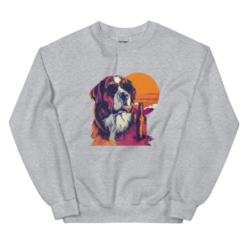 Saint Bernard Sunset Unisex Sweatshirt - Image 3