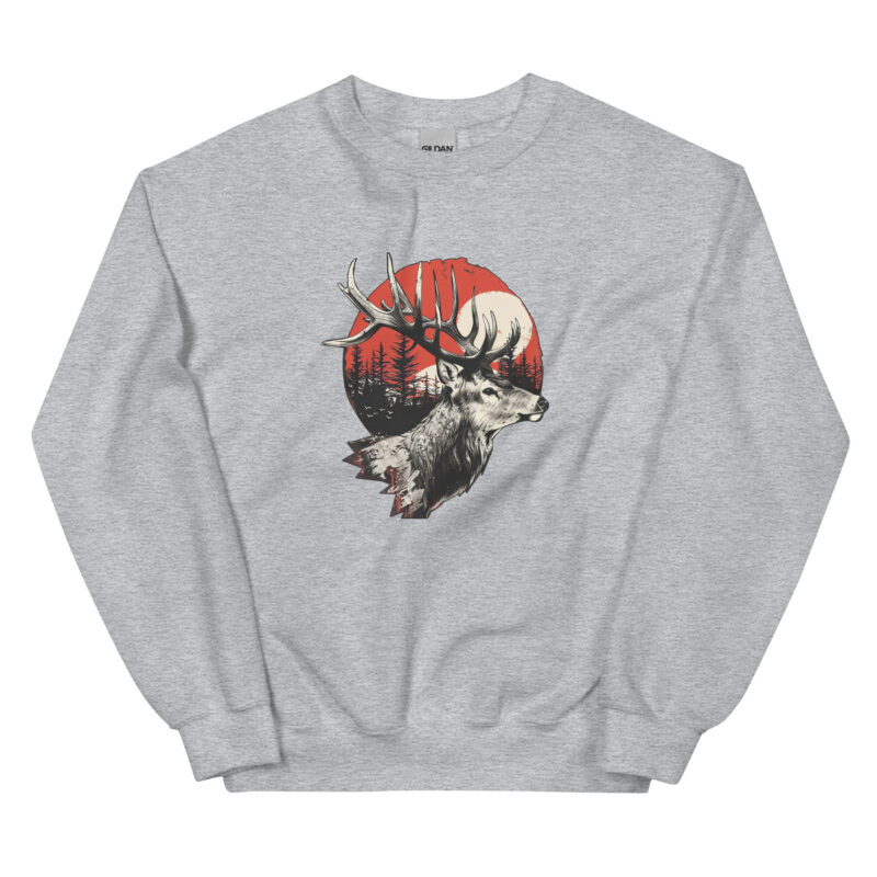 Majestic Deer and Sunset Unisex Sweatshirt - Image 7