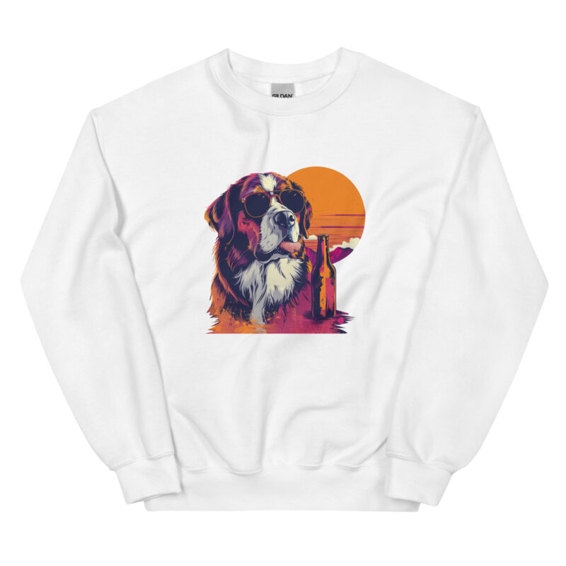 Saint Bernard Sunset Unisex Sweatshirt - Image 7