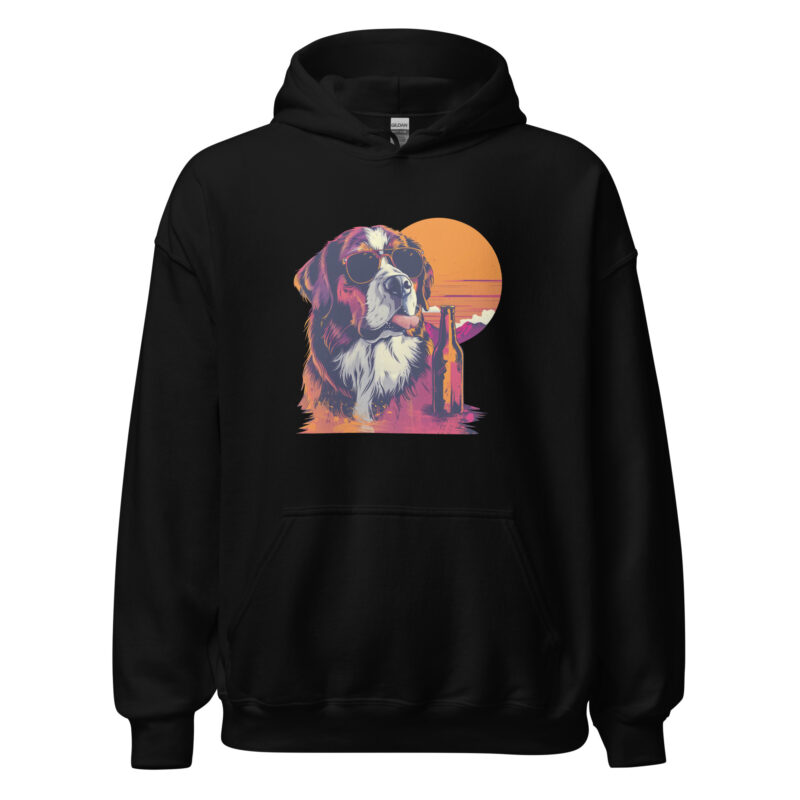 Saint Bernard Sunset Unisex Hoodie - Image 2