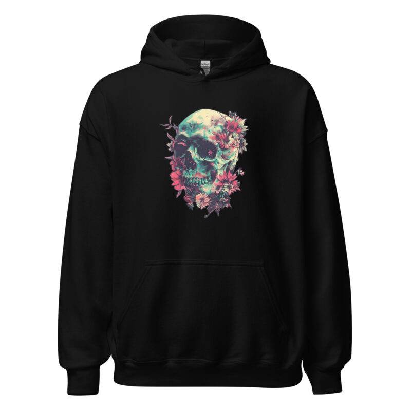 Floral Skull Unisex Hoodie - Image 2