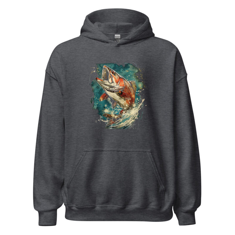 Jumping Salmon Unisex Hoodie - Image 3