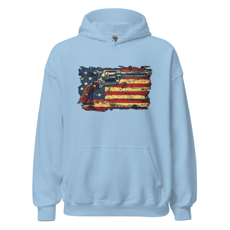 American Flag and Revolver Unisex Hoodie - Image 9