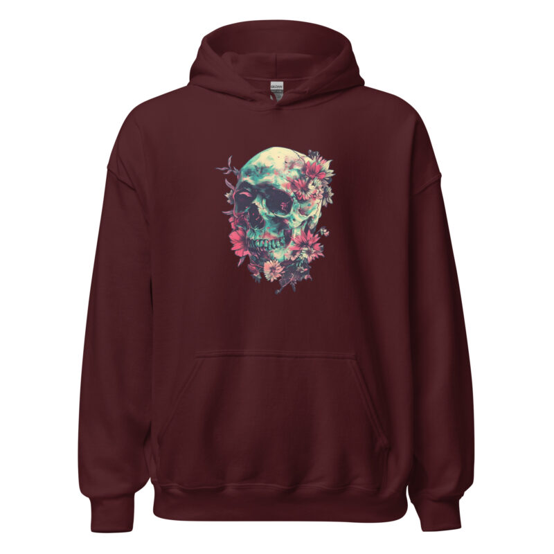 Floral Skull Unisex Hoodie - Image 4