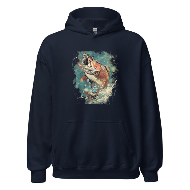 Jumping Salmon Unisex Hoodie - Image 2