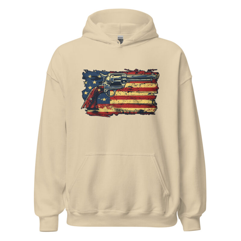 American Flag and Revolver Unisex Hoodie - Image 10