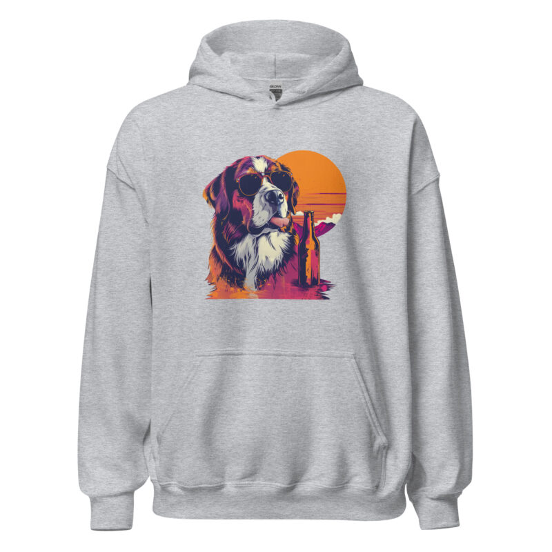 Saint Bernard Sunset Unisex Hoodie - Image 3