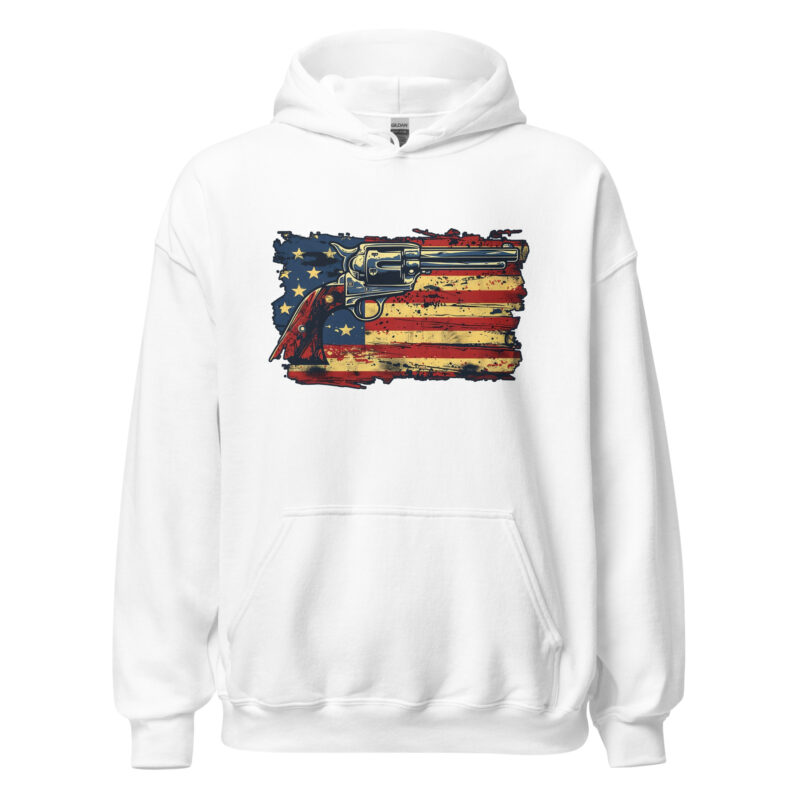 American Flag and Revolver Unisex Hoodie - Image 12