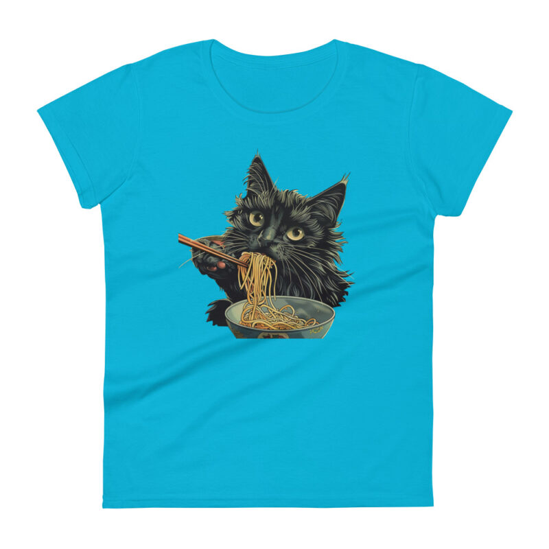 Black Cat Ramen Women’s T-Shirt - Image 7