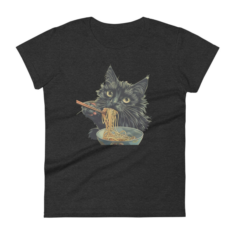 Black Cat Ramen Women’s T-Shirt - Image 4