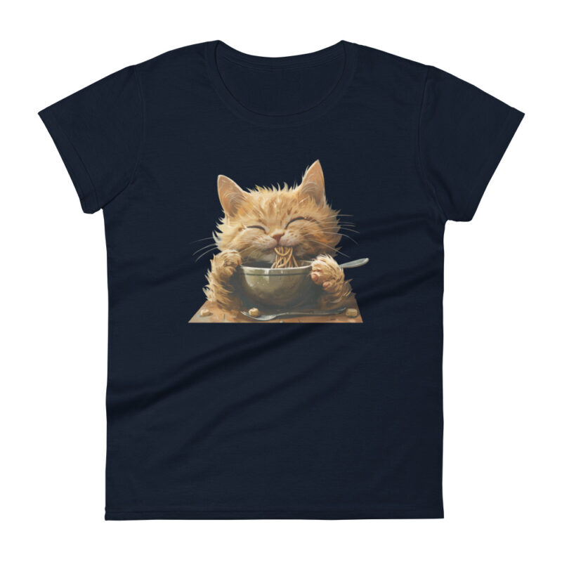 Ramen-Loving Cat Women’s T-Shirt - Image 3