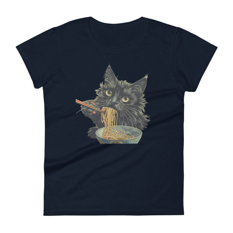 Black Cat Ramen Women’s T-Shirt - Image 3